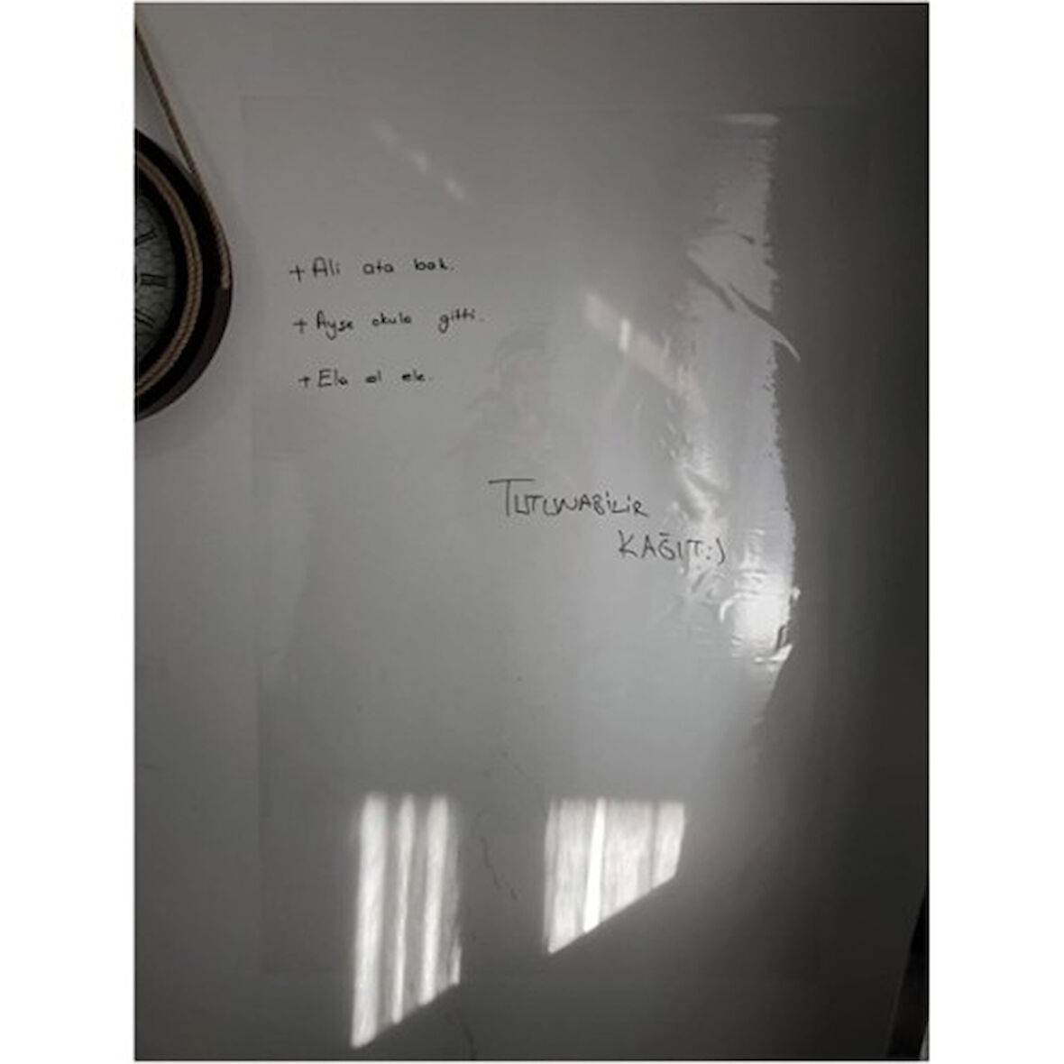 Büro Ev Ofis Dekoru için 45x500CM Üzeri Yazılabilir Yapışkanlı Şeffaf Duvar Pano Filmi