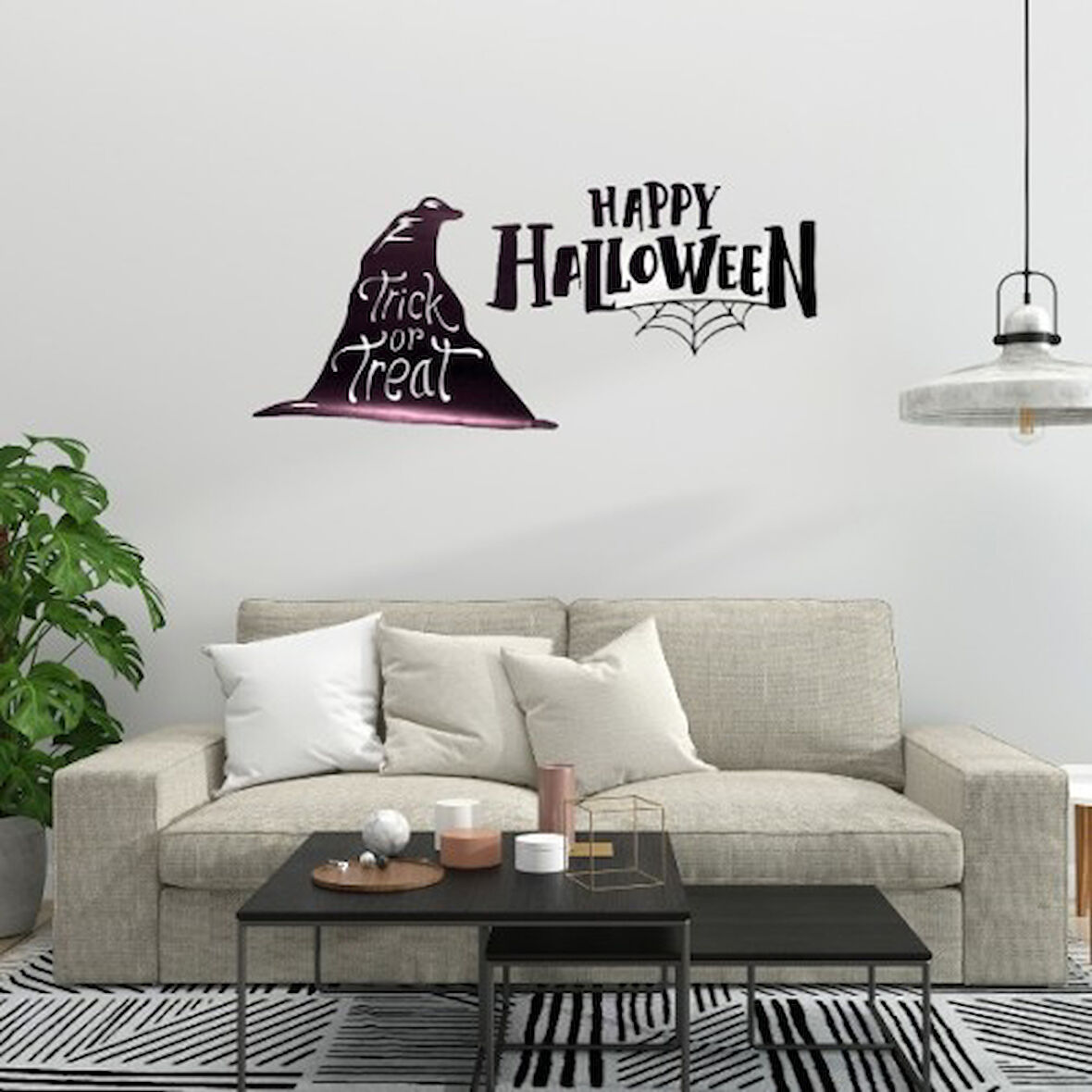 Büro Ev Ofis Dekoru için Happy Halloween Temalı Duvar Stickerı