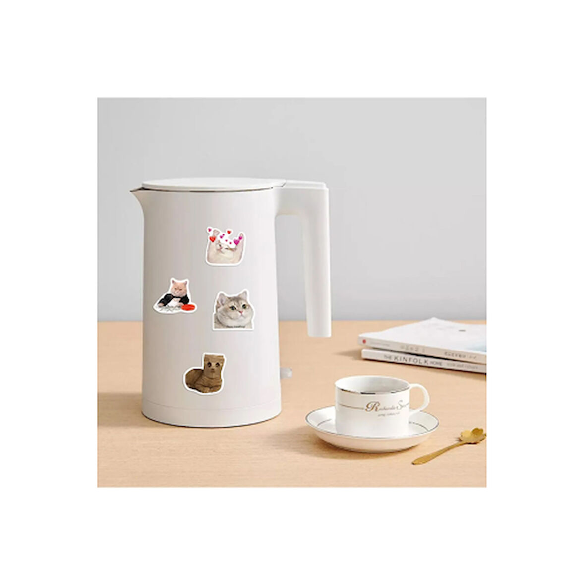 Büro Ev Ofis Bilgisayarı için Macbook Notebook Laptop Kedicikler Sticker Seti