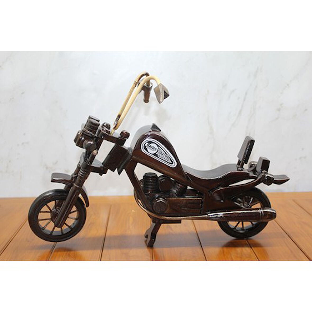 Büro Ev Ofis Dekoru için Maksi Ahşap Harley Motor Objesi