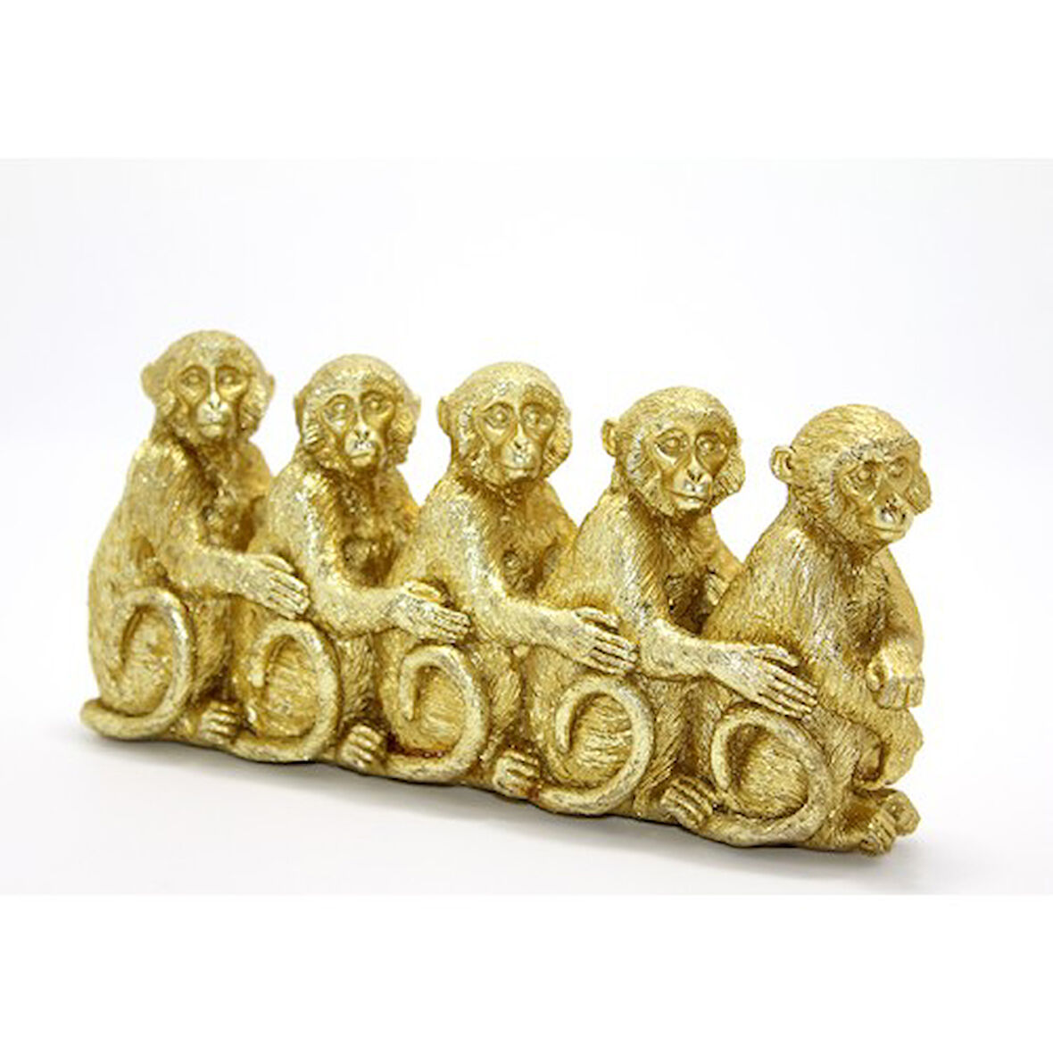 Büro Ev Ofis Dekoru için Polyester 5 Maymun Biblo Seti