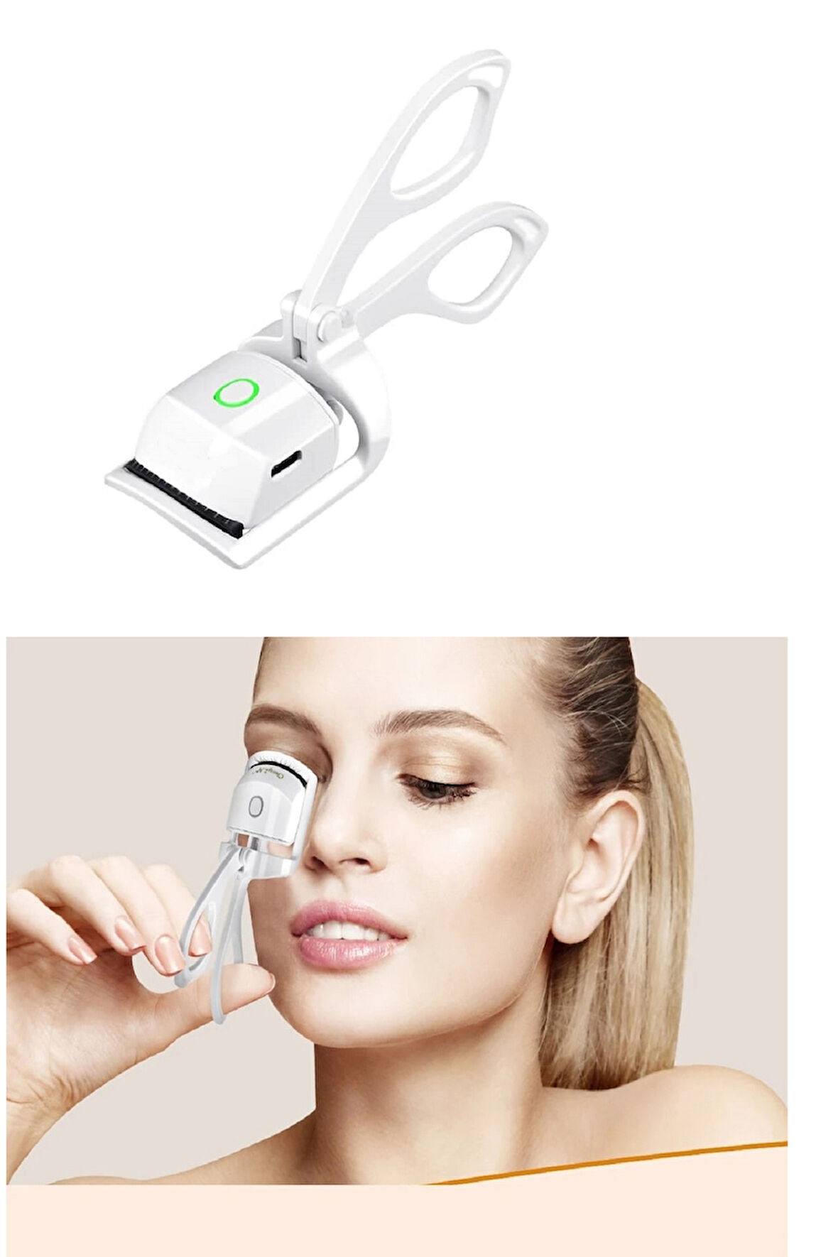 Büro Ev Ofis Personeli için 2MOD Usb Şarjlı Silikon Uç Kirpik Kıvırma Cihazı