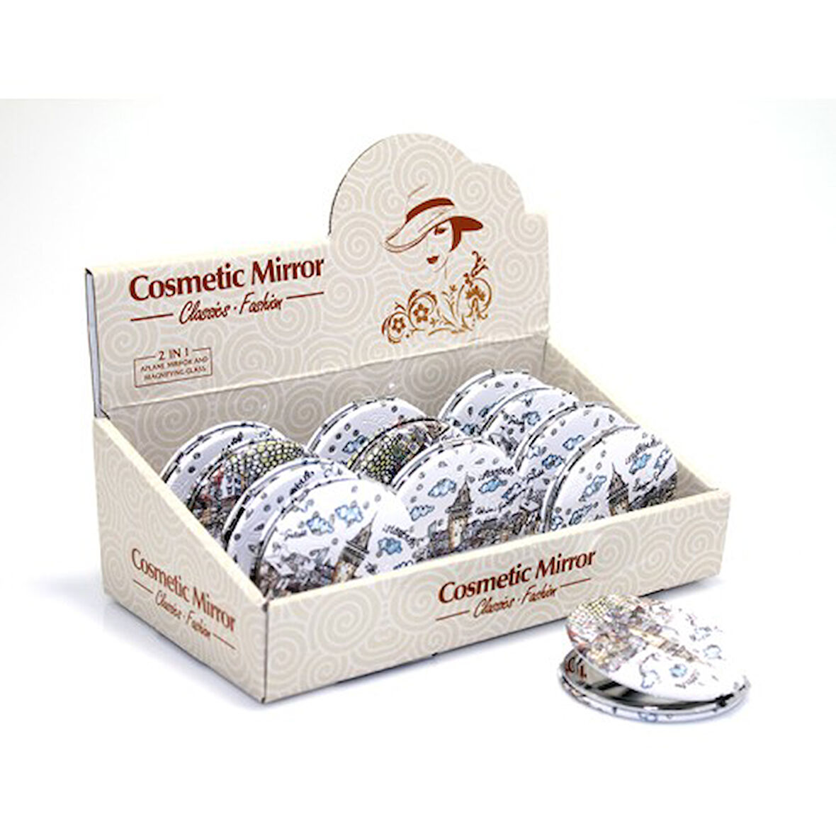 Büro Ev Ofis Personel Hediyesi için Taşlı Yöresel Tasarım El Aynası