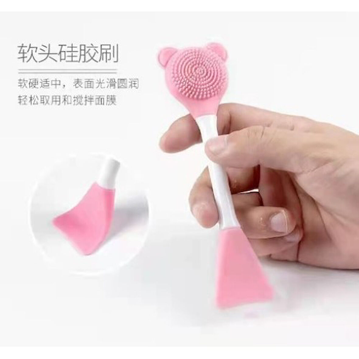 Büro Ev Ofis Personeli için Silikon Yüz Temizler Maske Uygular Spatula Fırçası