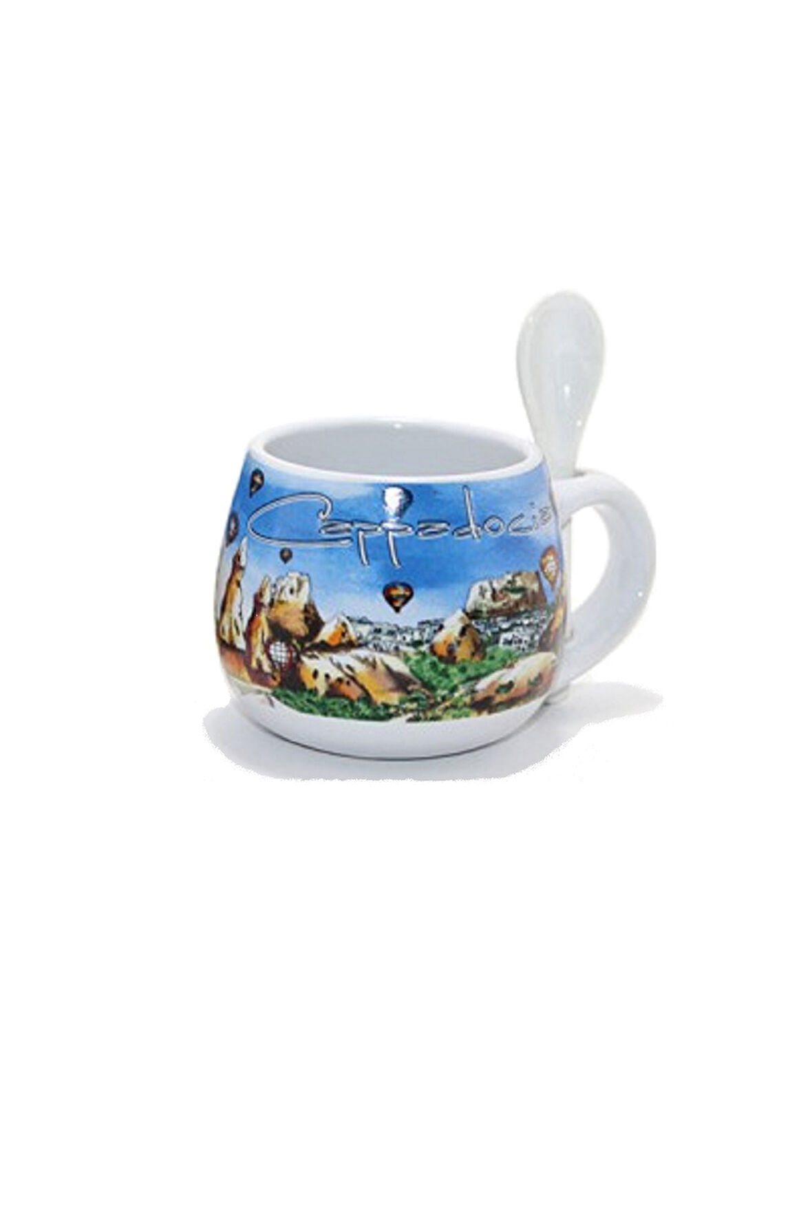 Büro Ev Ofis Hediyesi için Kapaokya Hatırası Tekli Kaşıklı Kahve Fincanı