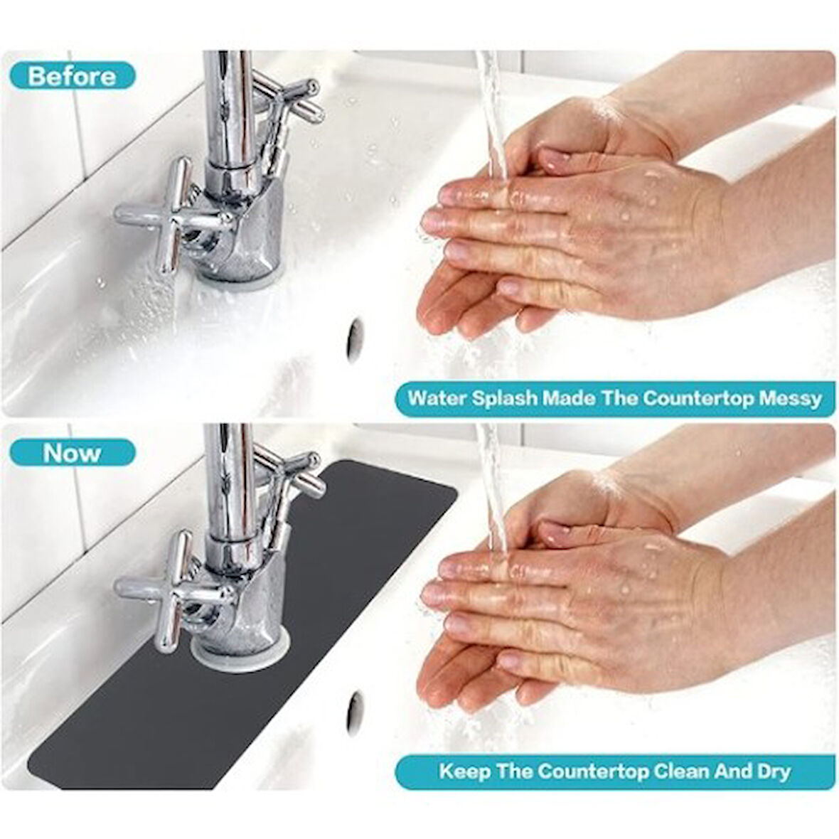Büro Ev Ofis için Emici Sihirli Mutfak Banyo Lavabo Kenar Düzenleme Matı