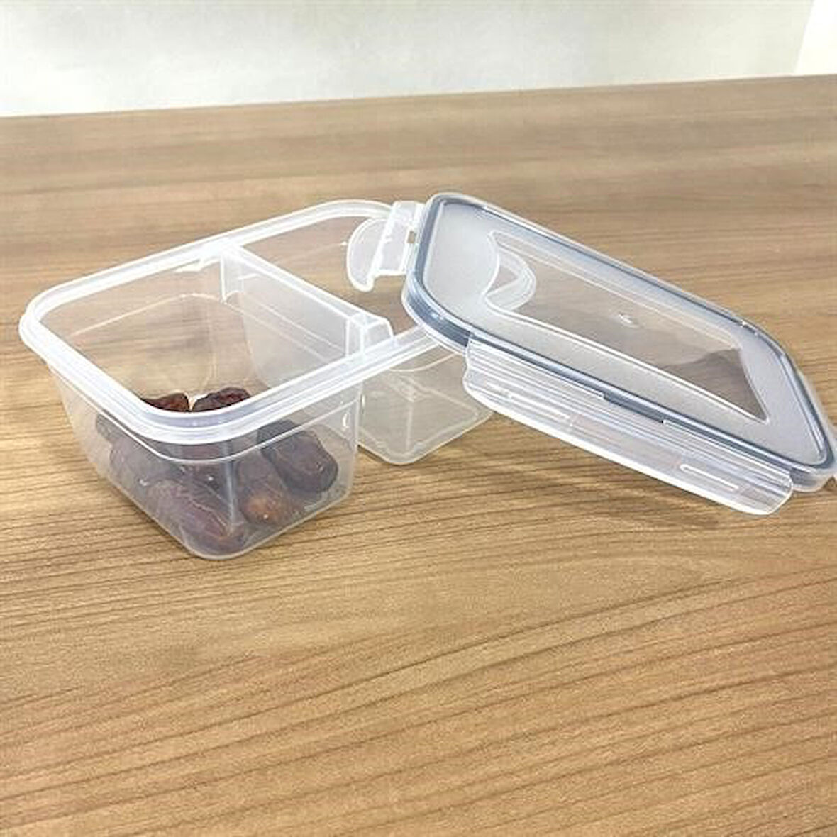 Büro Ev Ofis Mutfağı için 2BÖLME 900ML Kilitli Kapak Erzak Saklama Kabı