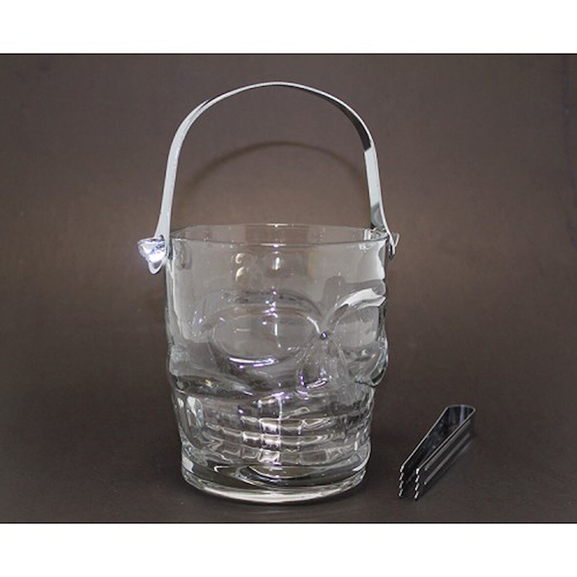 Büro Ev Ofis İçecek Keyfi için Kuru Kafa Tasarımlı Cam Buzluk Kovası