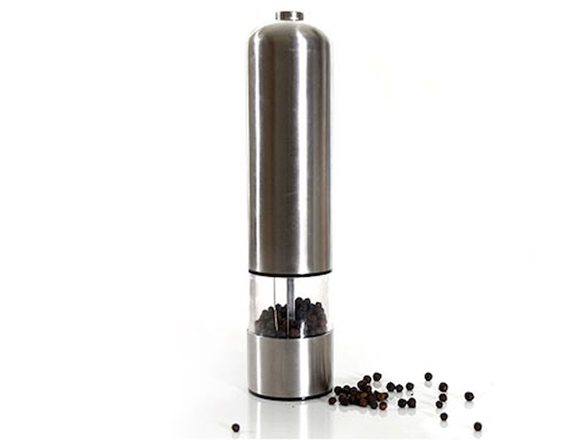 Büro Ev Ofis Mutfağı için Otomatik Pilli Öğütücü Işıklı Tuz Karabiber Baharat Değirmeni