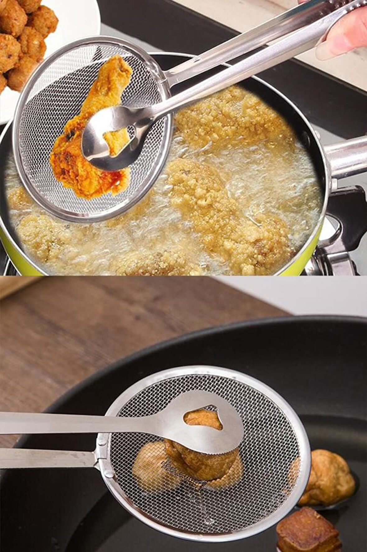 Büro Ev Ofis Mutfağı için Süzgeçli Kızartma Haşlama Maşası