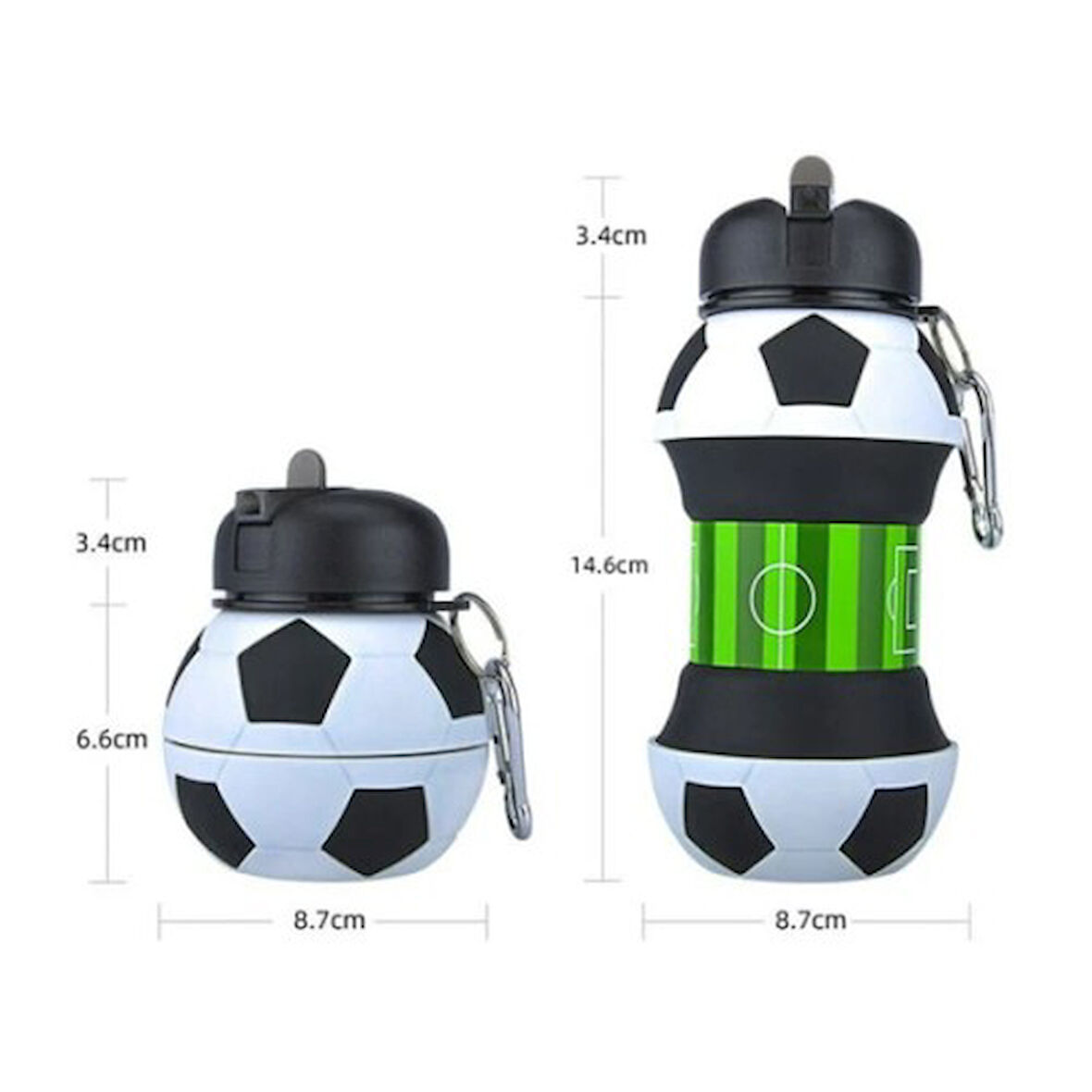 Büro Ev Ofis Hediyesi için 550ML Futbol Topu Stil Akordiyon Genişler Matara