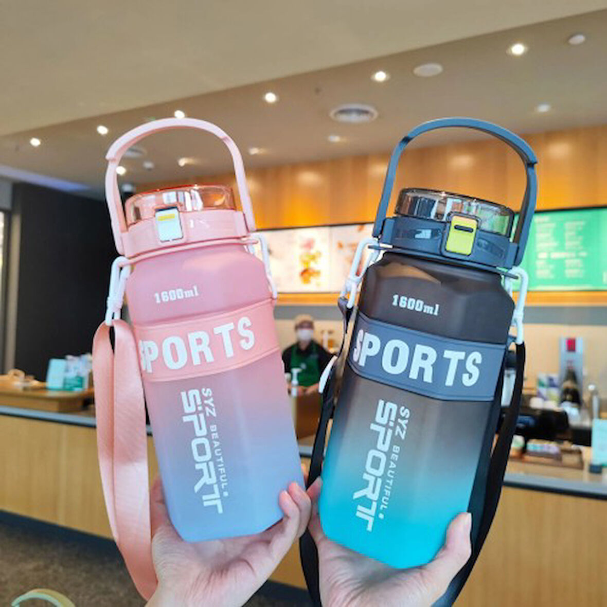 Büro Ev Ofis Hediyesi için 1600ML Suluk Sporcu Su Matarası