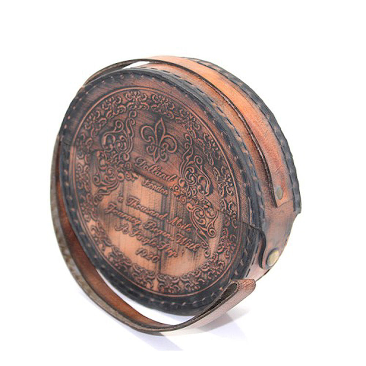 Büro Ev Ofis Hediyesi için Deri Kılıflı Pirinç Yapım Pestij Pusula