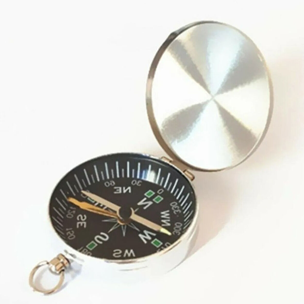 Büro Ev Ofis Kamp Keyfi için Alüminyum Yapım Kapaklı İğne Kilitli Cep Saati Tip Pusula