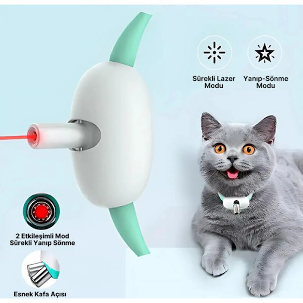 Büro Ev Ofis Evcil Pet Hayvanı için Otomatik Lazer Kedi Oyun Tasması