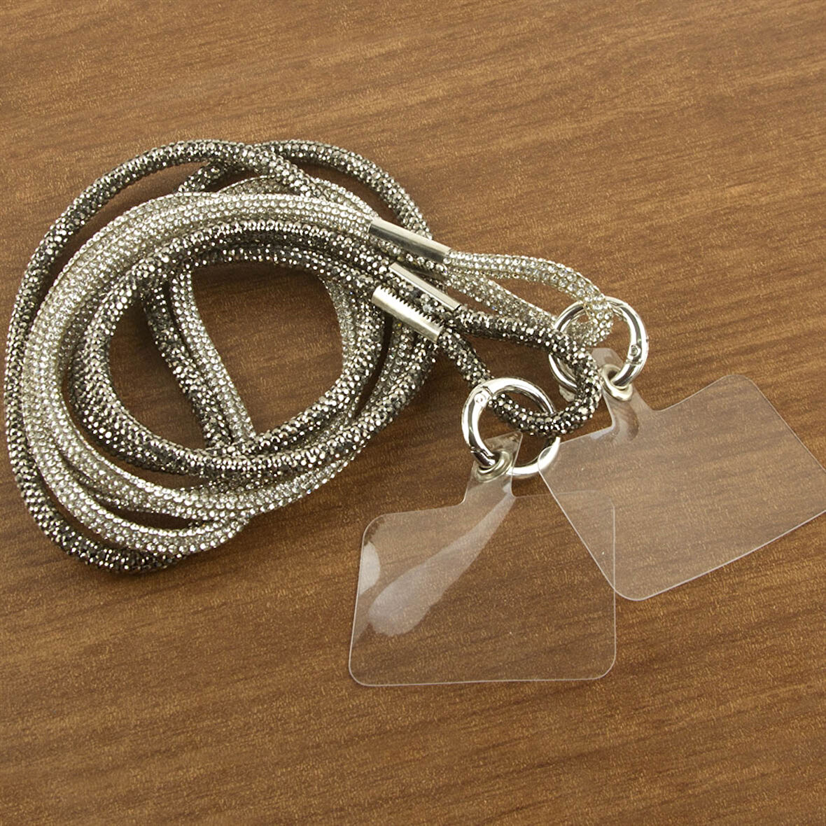 Büro Ev Ofis Personel Telefonu için boyuna Asılır Silver Taşlı Telefon Kılıfı Askısı