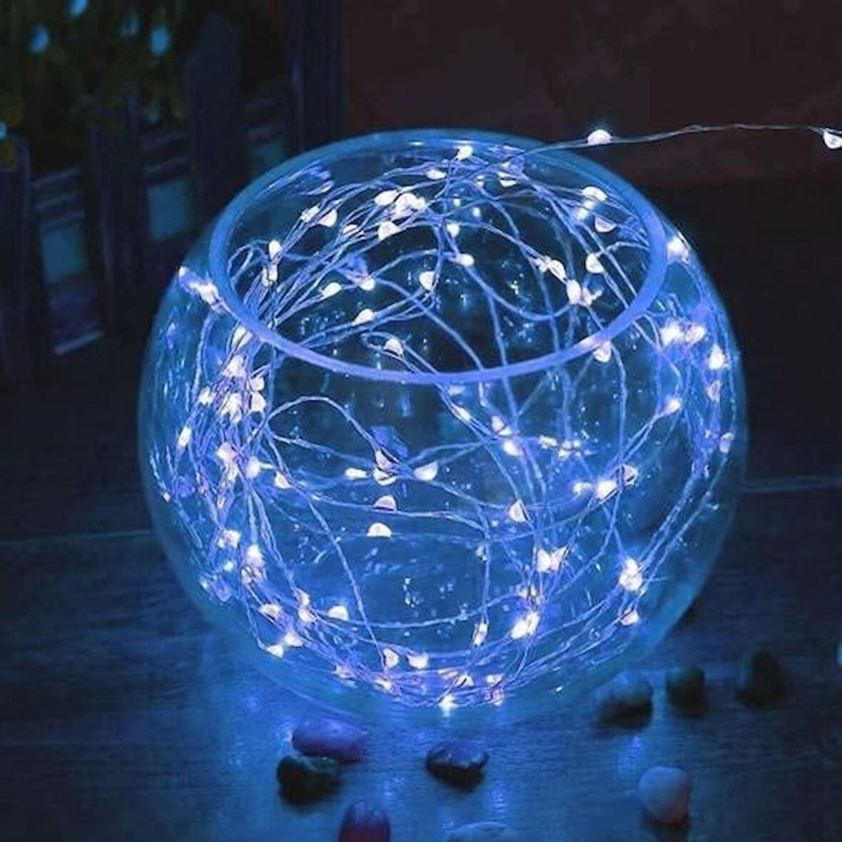 Büro Ev Ofis Yazlık için 5MT Pilli Dekor Beyaz Peri Led Aydınlatma Süsleme Lambası
