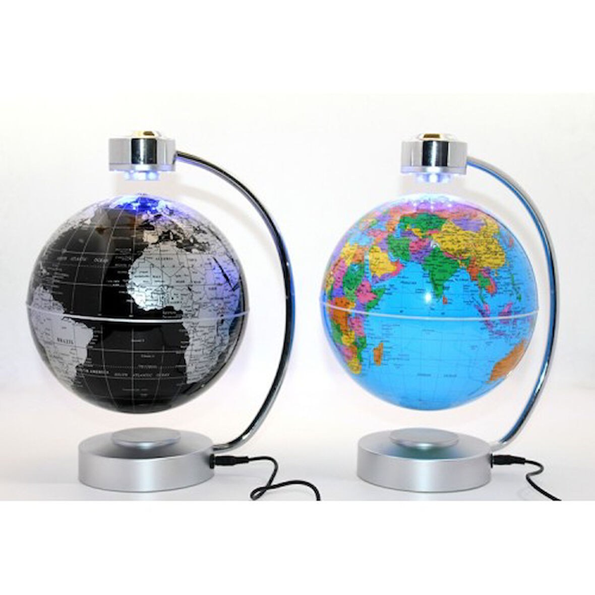 Büro Ev Ofis Hediyesi için Dünya Motif Masaüstü Led Işıklı Manyetik Dünya Küre