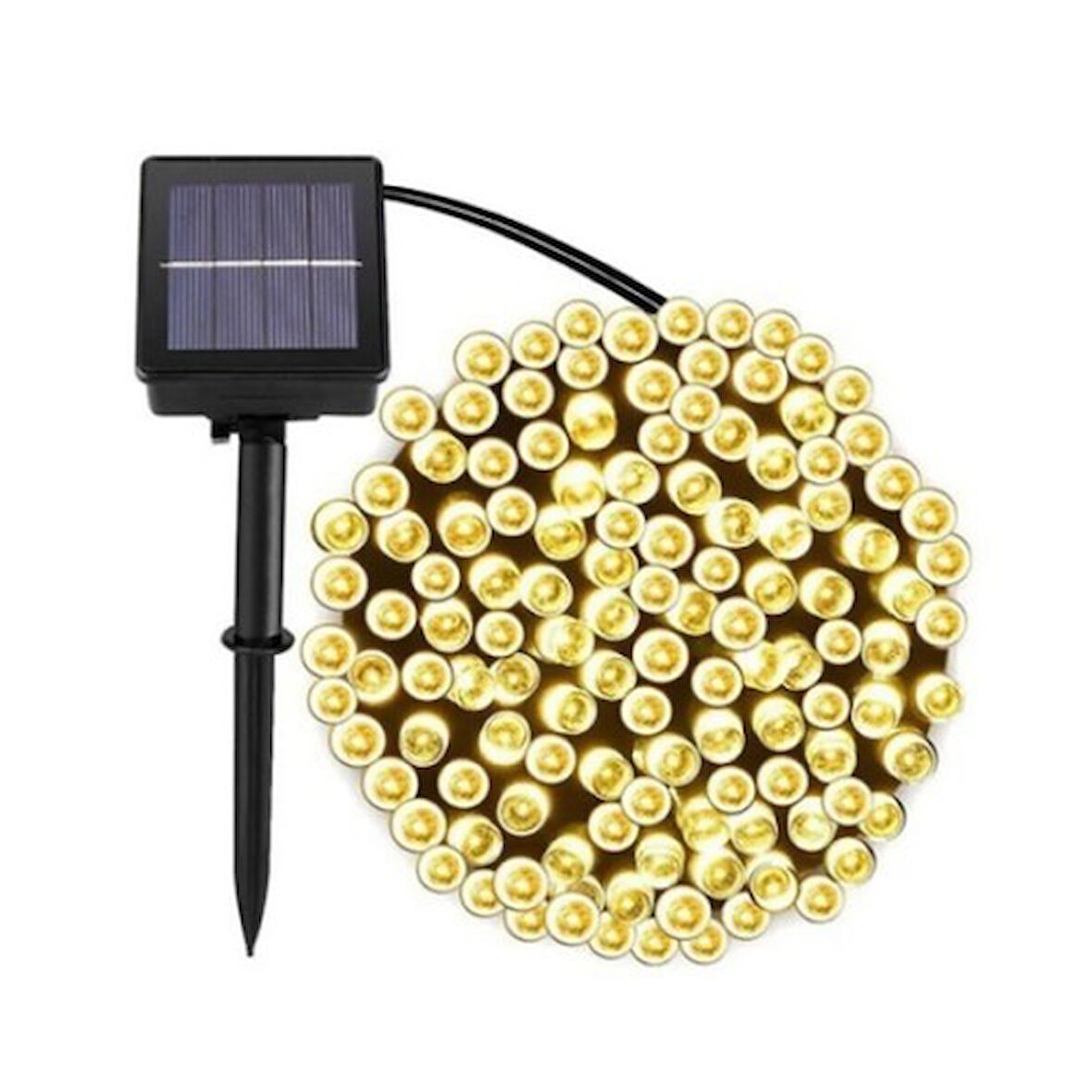 Büro Ev Ofis Bahçe Aydınlatması için 12MT 100LED Işık Solar Güneş Enerji Şarjlı Şerit Lamba