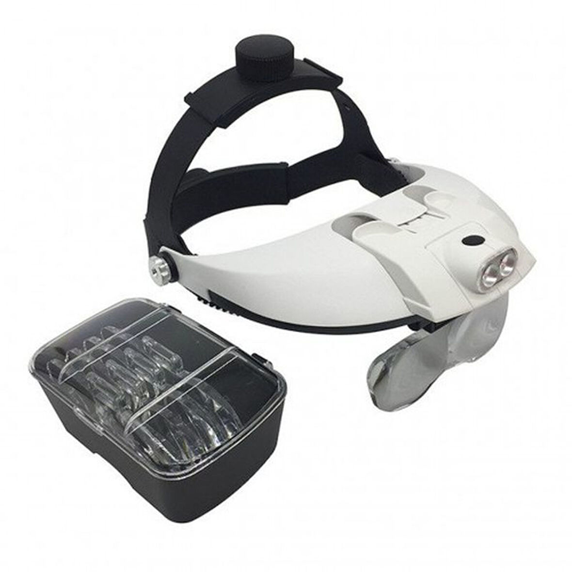 Büro Ev Ofis Elektronik Atölyesi için Başlık Tip Büyüteç 5 Mercekli Işıklı Kafa Büyüteci