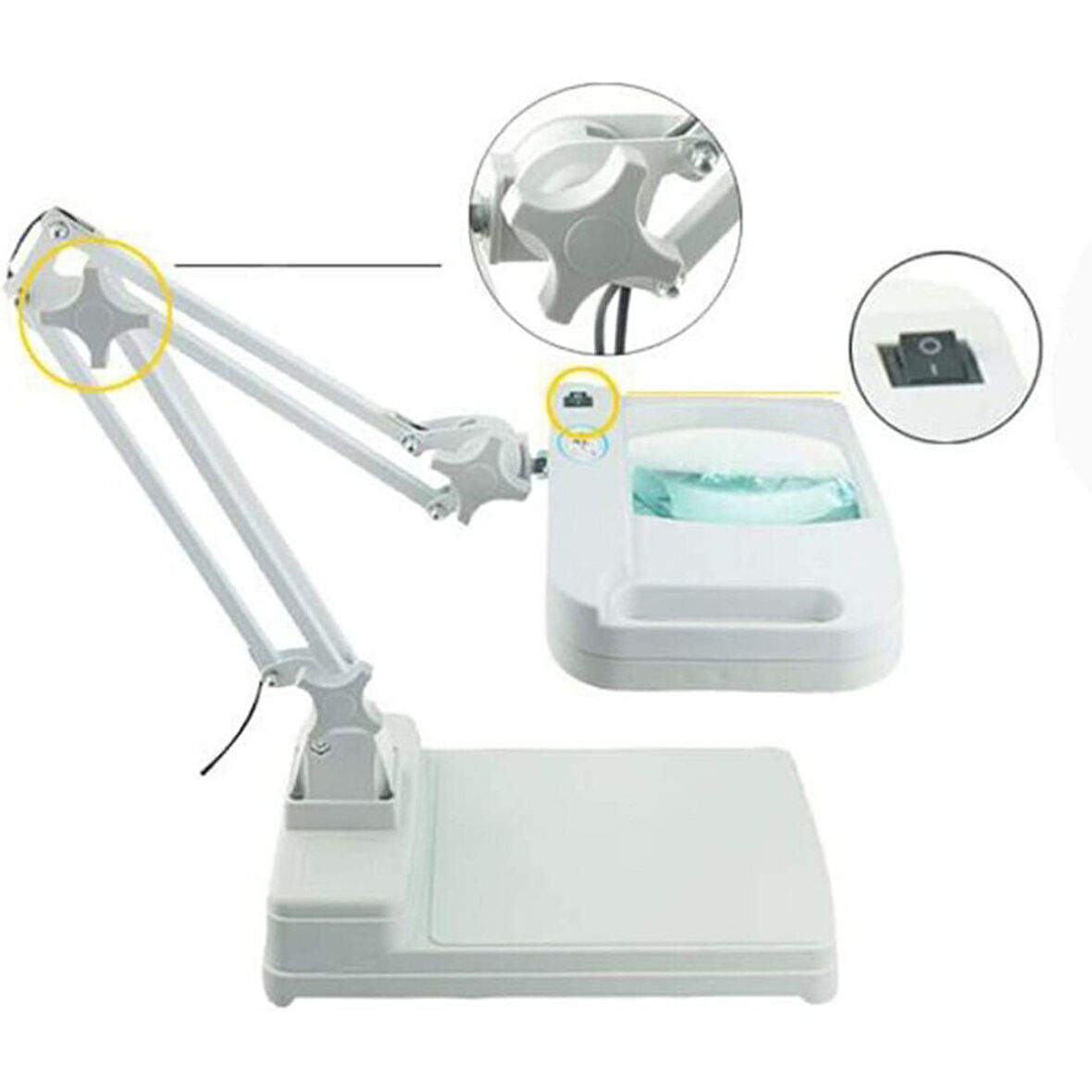 Büro Ev Ofis için 10X Büyütüt Led Işıklı Büyüteç Süper Parlak Tasarruflu Lambalı Masa Büyüteci