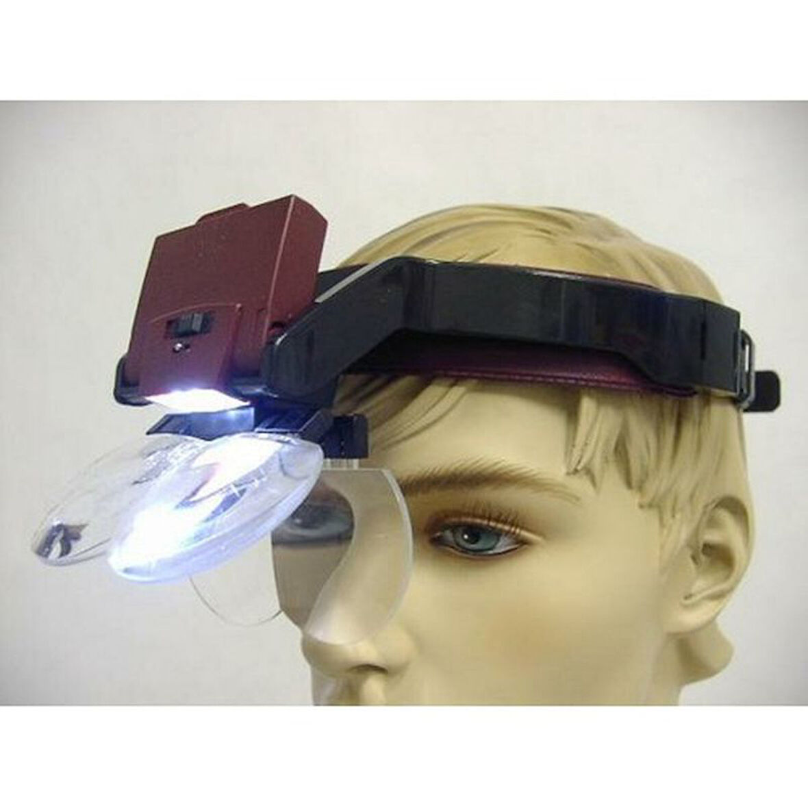 Büro Ev Ofis için 4LENS  Takmalı Led Işıklı Büyüteç Şapka Tip Eller Serbest Çalışma Büyüteci