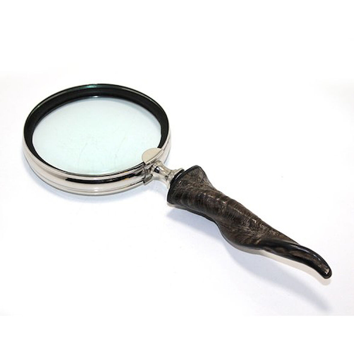 Büro Ev Ofis Hediyesi için 27x10CM Burgu Boynuz Saplı Büyüteç Pirinç Prestij El Büyüteci