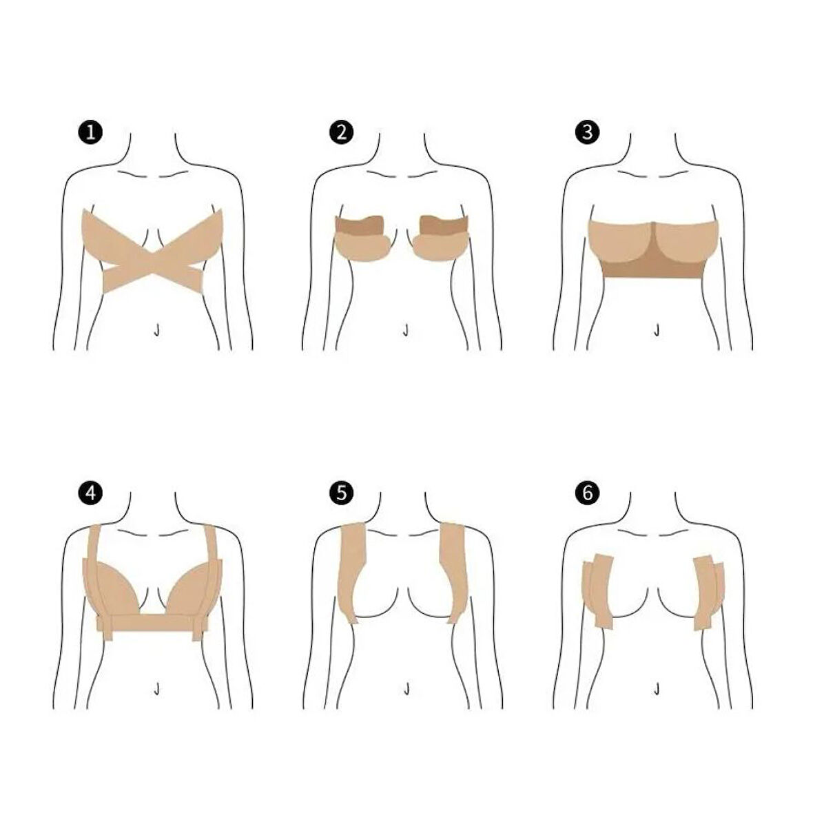 Büro Ev Ofis Kadını için 2,5CMx5MT S Beden Göğüs Dikleştirme Bandı