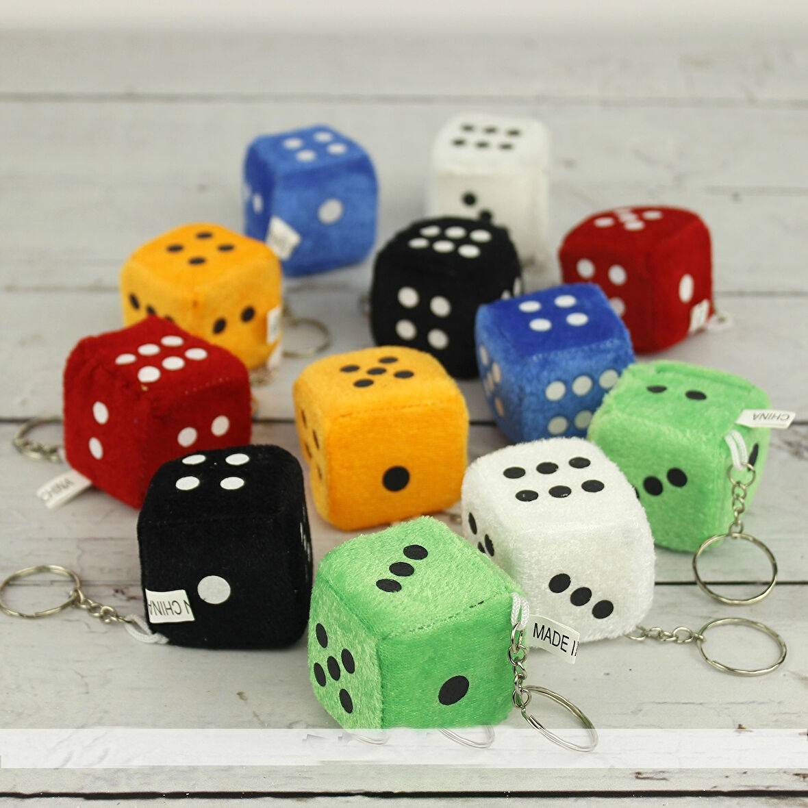 Büro Ev Ofis Hediyesi için Peluş Çanta Süsü Tip Zar Tasarım Anahtarlık