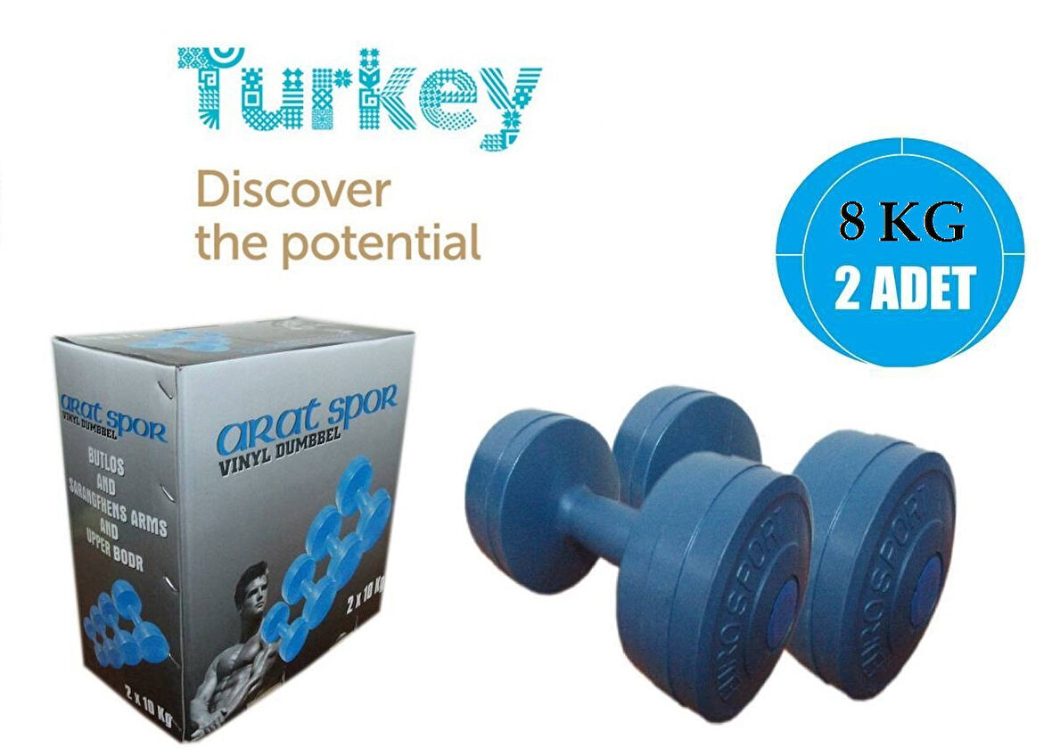 Büro Ev Ofis Yazlık Spor Egzersizi için 2ADET 8KG Dambıl Vücut Geliştirme Seti