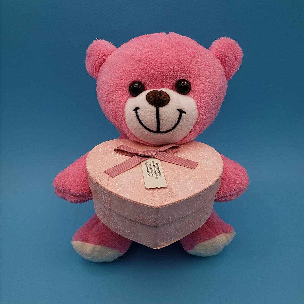 Büro Ev Ofis Oyuncak Hediyesi için Pembe Kutulu Ayıcık