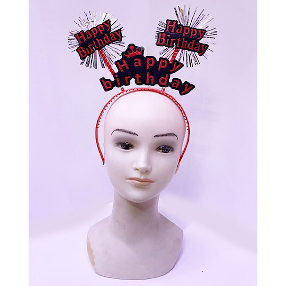 Büro Ev Ofis Etkinlik Gösteri Doğum Günü Kostüm Tacı için Kırmızı Happy Birthday Neon Taç