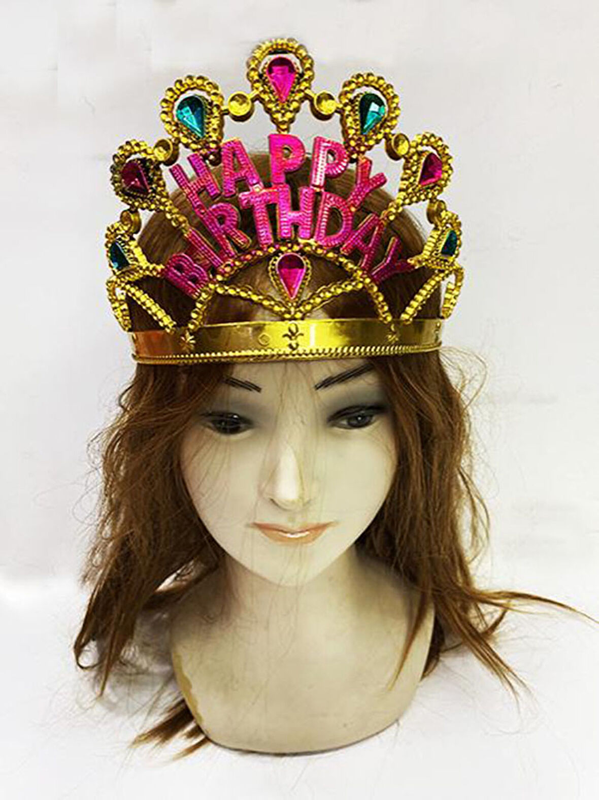 Büro Ev Ofis Etkinlik Gösteri Kostüm Tacı için 60CM Golden Happy Birthday Yazılı Taç