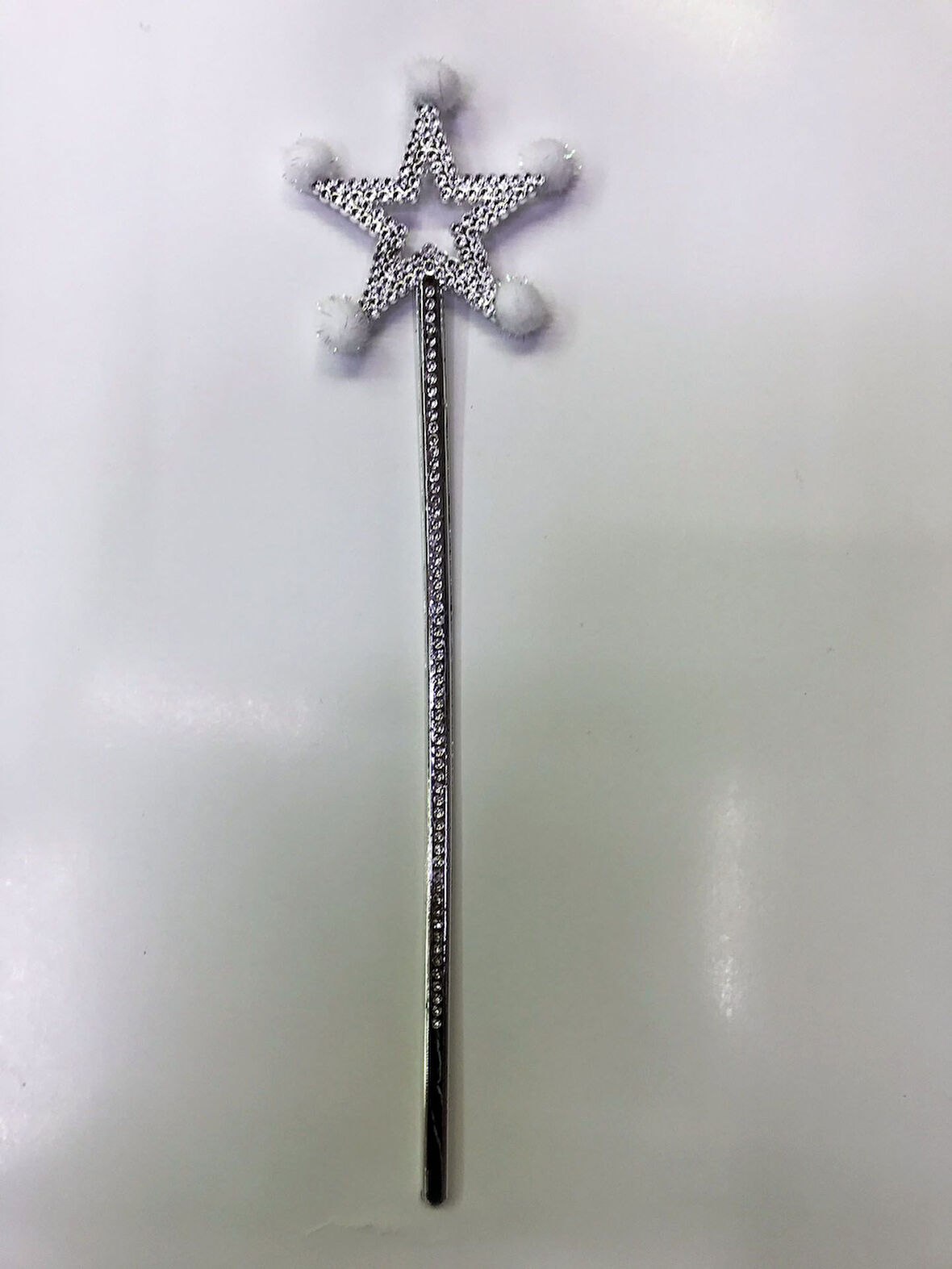 Büro Ev Ofis Etkinlik Gösteri Peri Kostümü için Tekli Beyaz Ponponlu Yıldız Değnek Sopa Asa