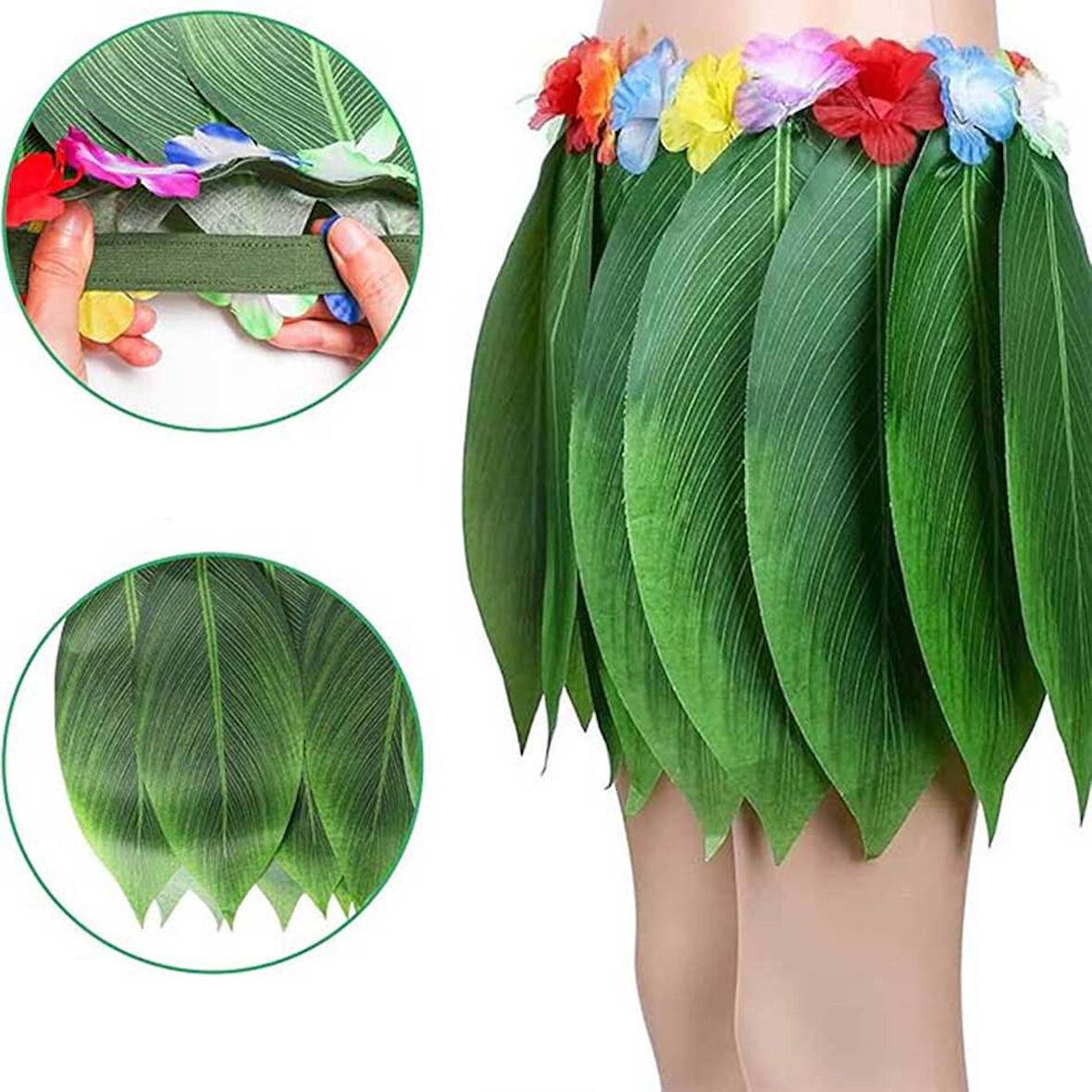 Büro Ev Ofis Etkinlik Gösteri Hawaii Kostümü için Tropikal Yapraklı Parti Eteği
