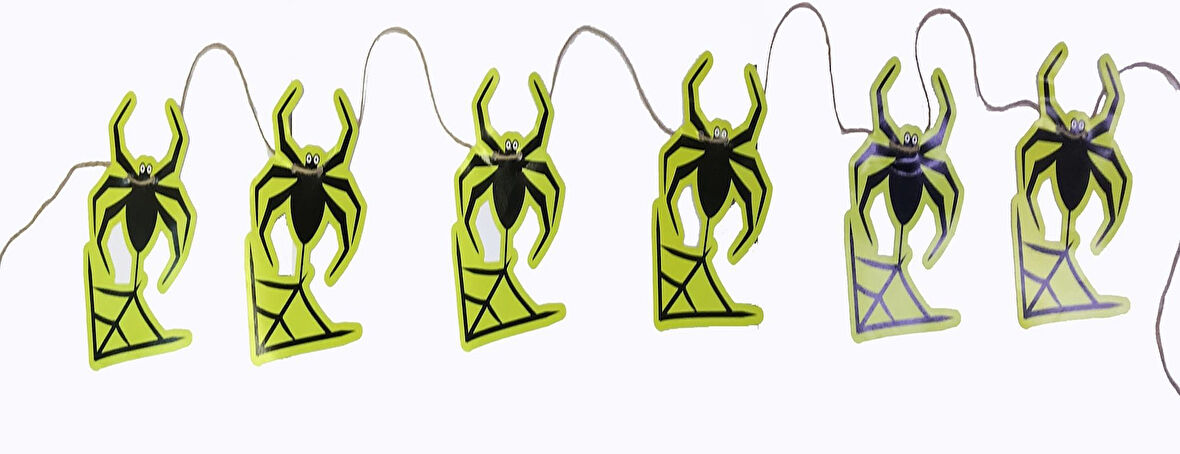 Büro Ev Ofis Etkinlik Korku Dekoru için 2MT Örümcek Motif Asmalı Flama Banner Afiş