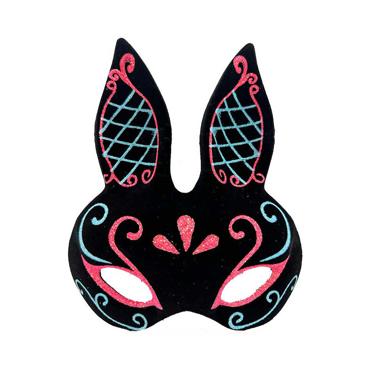 Büro Ev Ofis Gösteri Tavşan Kostümü için 18x16CM Siyah Mavi Kırmızı Sim Maske