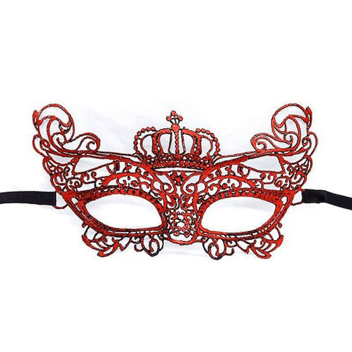 Büro Ev Ofis Etkinlik Gösteri Parti Kostümü için Kırmızı Dantel Örgü İşli Maskesi