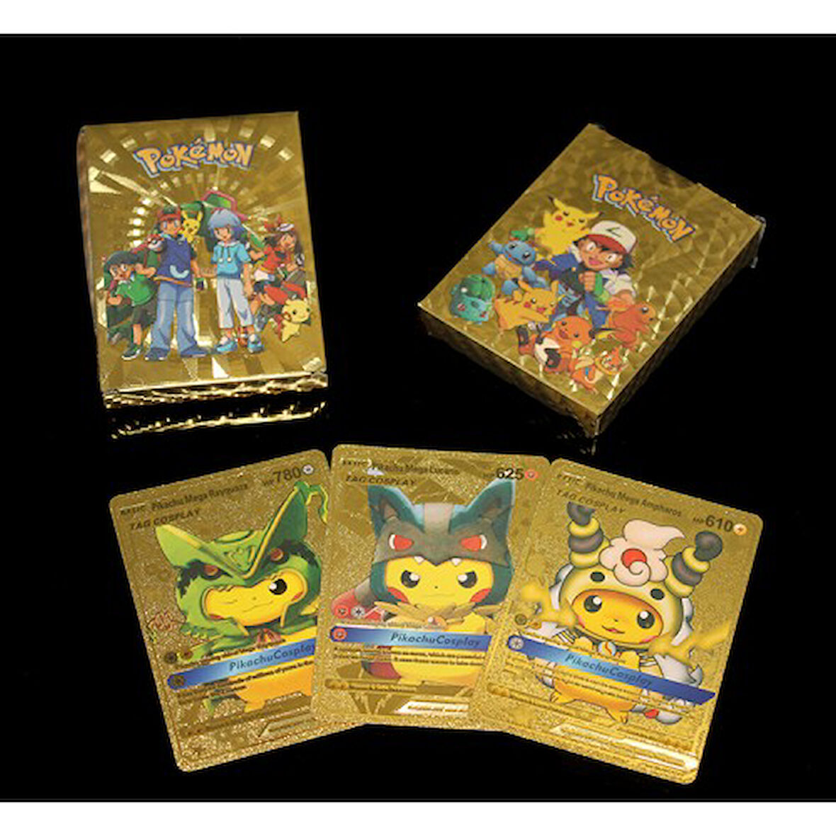 Büro Ev Ofis Etkinlik Partisi için Golden Pokemon Deste Oyun Kartı