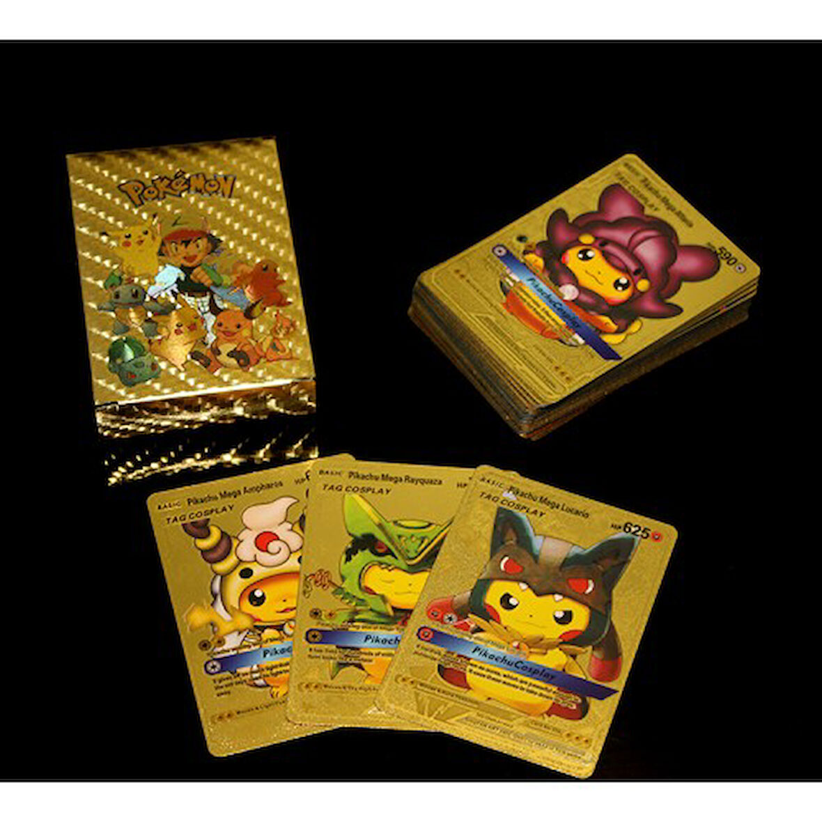 Büro Ev Ofis Etkinlik Partisi için Golden Kart Pokemon Oyun Destesi