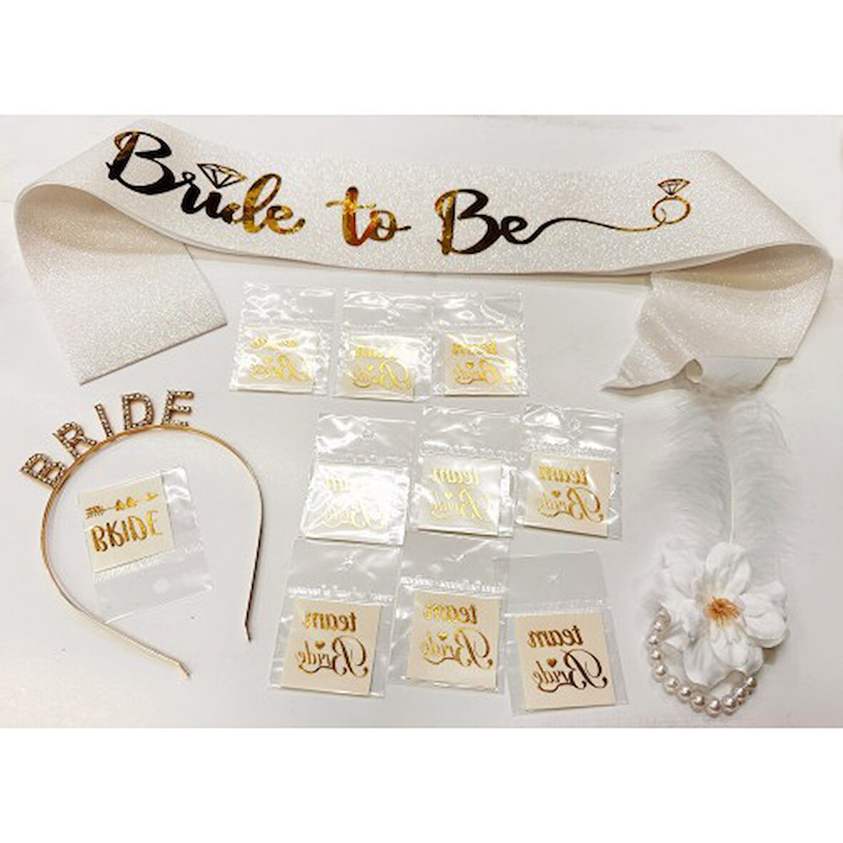 Büro Ev Ofis Etkinlik Partisi için 13PARÇA Golden Gelin Partisi Seti