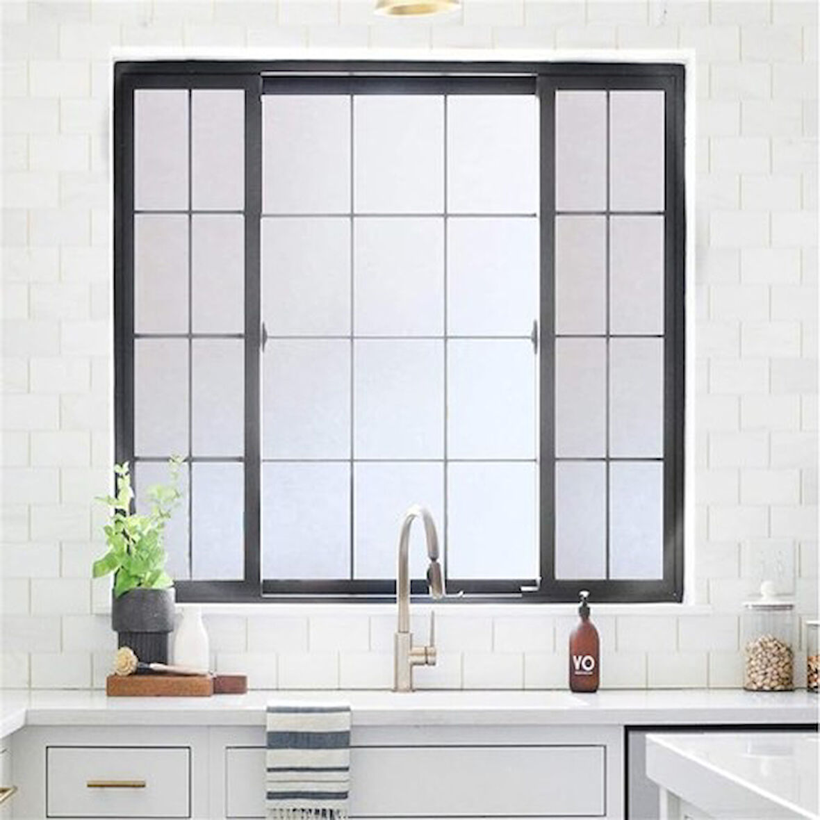 Büro Ev Ofis Yazlık için 200x60CM UV Güneş Işığı Engelleyici Buzlu Cam Filmi
