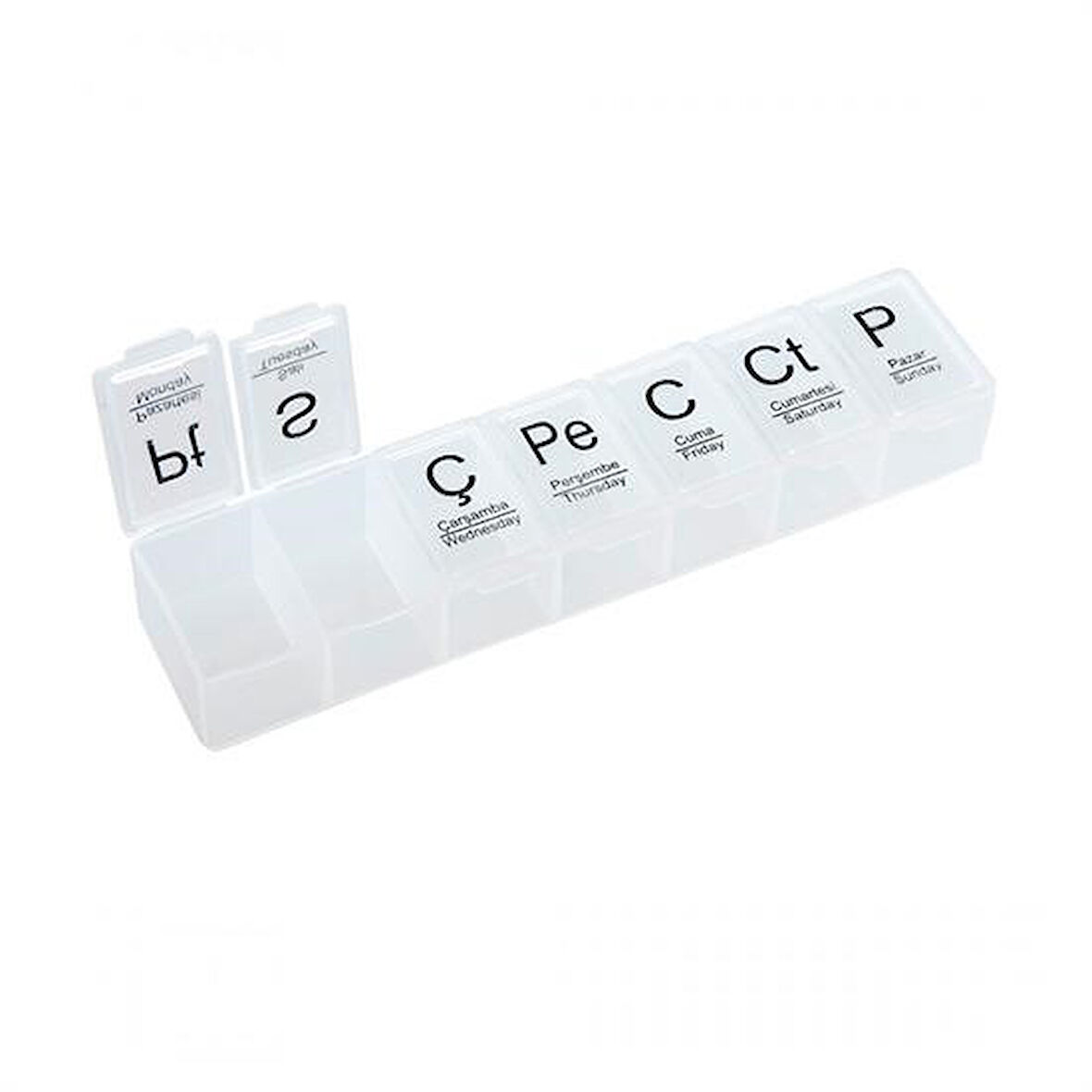 Büro Ev Ofis Mutfağı için 7BÖLME Haftalık Günlük Plan İlaç Saklama Kutusu