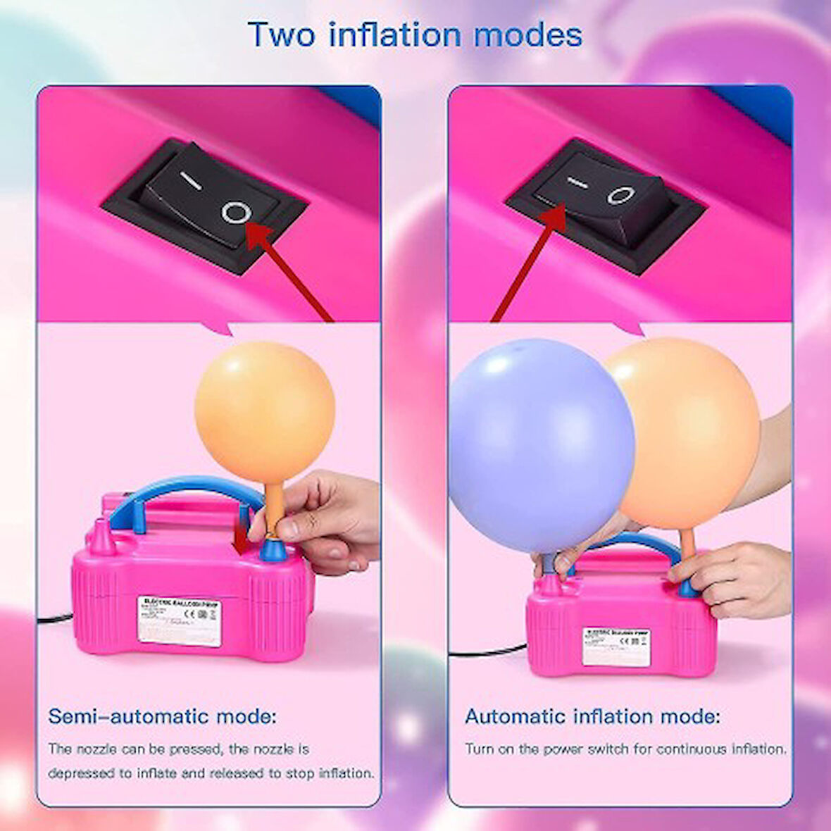 Büro Ev Ofis Parti Süsleme Keyfi için Elektrikli Balon Şişirme Makinesi