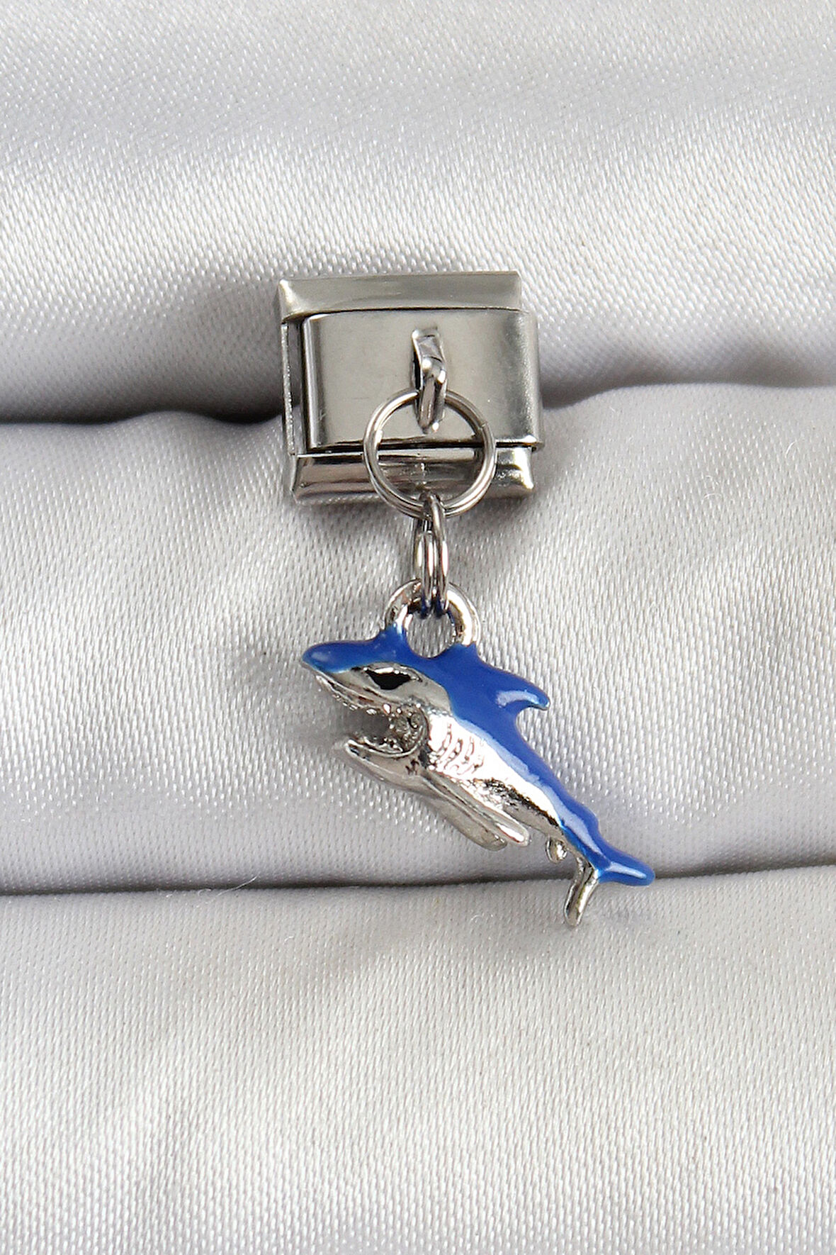 Zarif Kadın için Silver Çelik Sallantı Köpekbalığı Bakla Bileklik