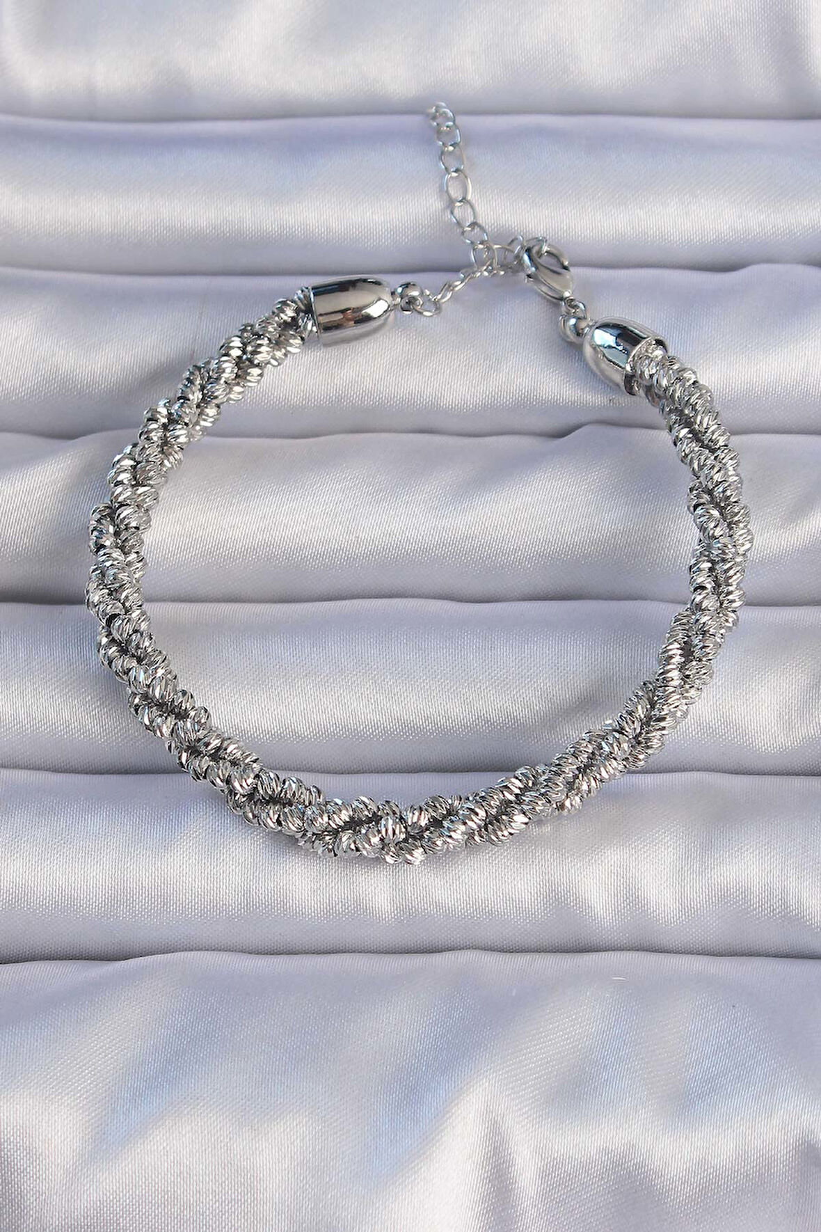 Zarif Kadın için Silver Pirinç Sarmal Bileklik