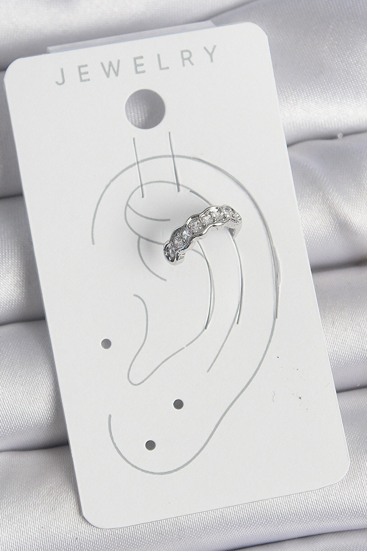 Zarif Kadın için Silver Pirinç Zirkonlu Stil Kıkırdak Küpe