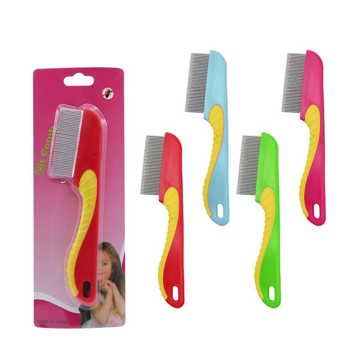 Büro Ev Ofis Kişisel Saç Bakımı için Kısa Uçlu Tarak Bit Temzileme Tarağı