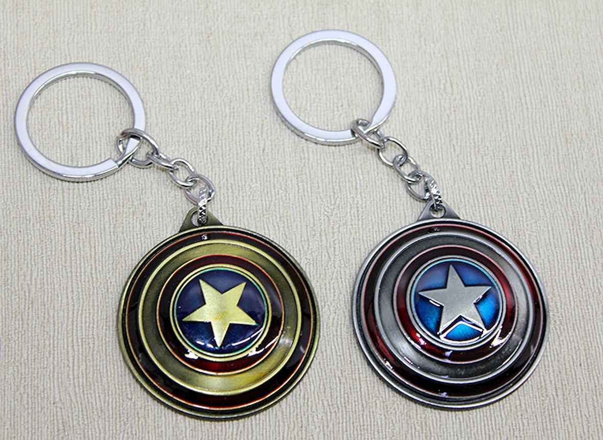 Büro Ev Ofis Hediyesi için Metal Captan Amerika Anahtarlık