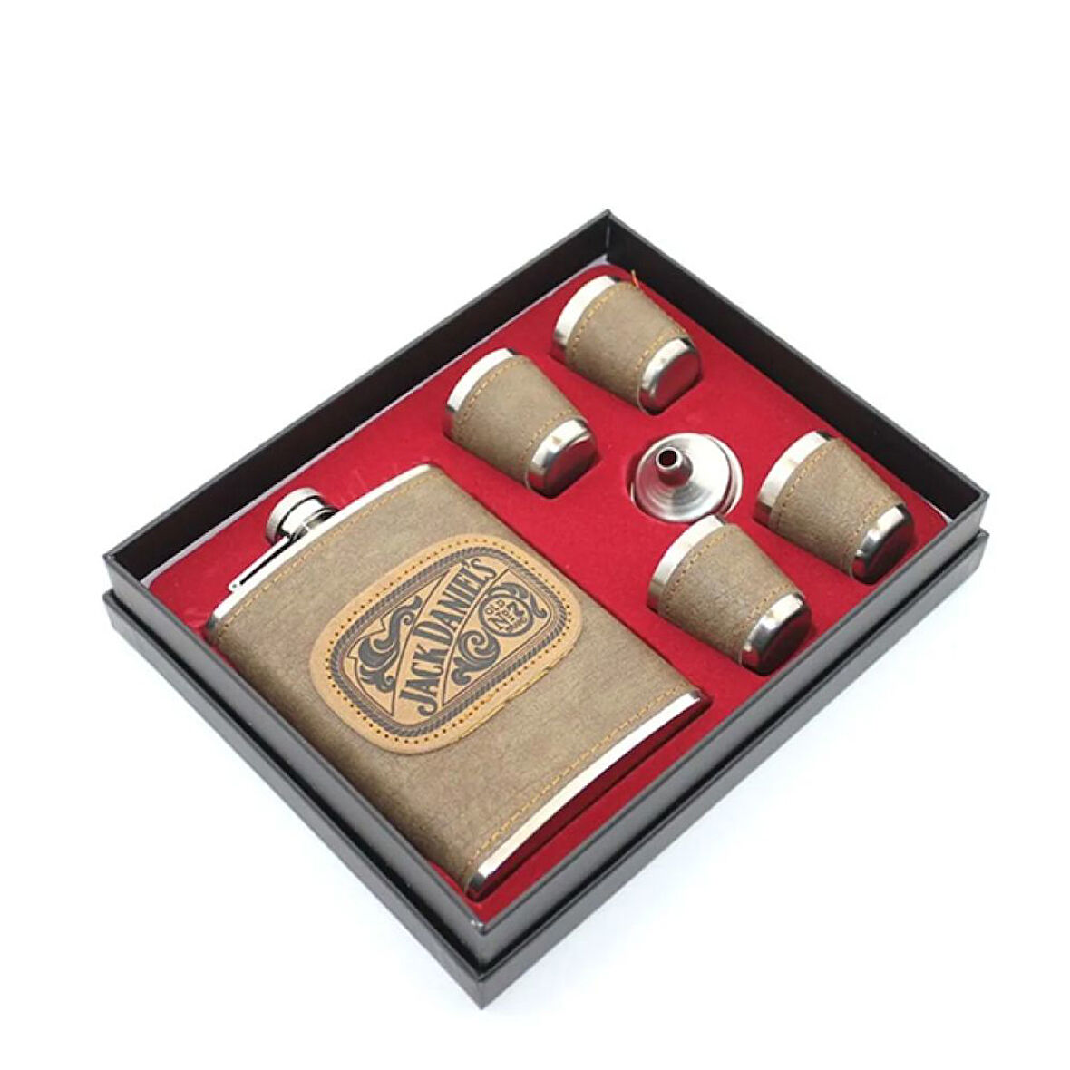 Büro Ev Ofis Hediyesi için 4BARDAK Prestij Derili İçki Matara Seti